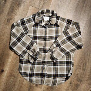 🦅American Eagle Outfitters🦅ButtonDown Oversized Sleeve Plaid Flannel Shirt-XS